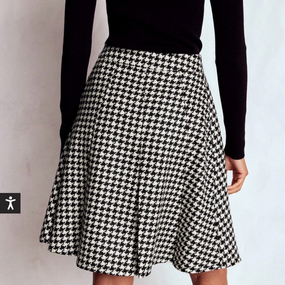 Boden NWT Fit and Flare Houndstooth Wool Skirt. Size 12. - Picture 5 of 8